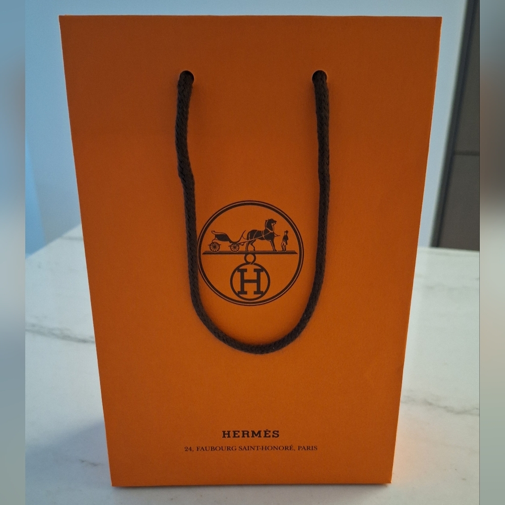 Hermes Gift Bag with Black Cord Handles